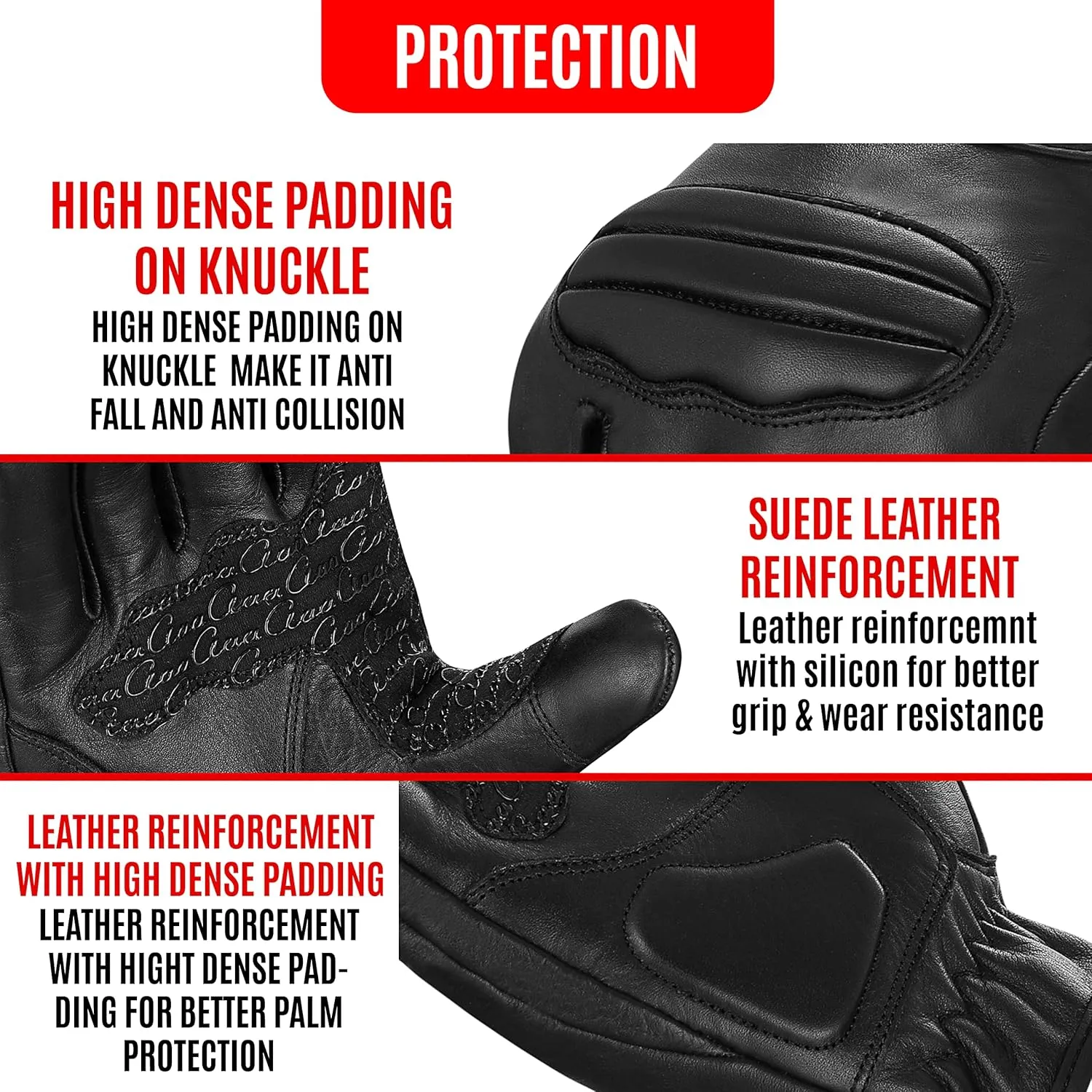 Motorcycle Gloves Men's Leather Touchscreen Function - Protectors Motorcycle Gloves Men & Women for Summer - Motorcycle Gloves with Non-Slip Pads