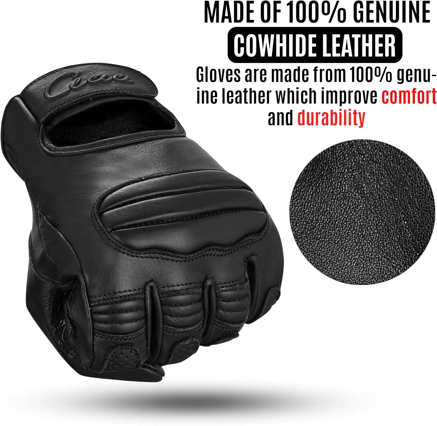 Motorcycle Gloves Men's Leather Touchscreen Function - Protectors Motorcycle Gloves Men & Women for Summer - Motorcycle Gloves with Non-Slip Pads