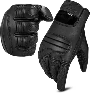 Motorcycle Gloves Men's Leather Touchscreen Function - Protectors Motorcycle Gloves Men & Women for Summer - Motorcycle Gloves with Non-Slip Pads