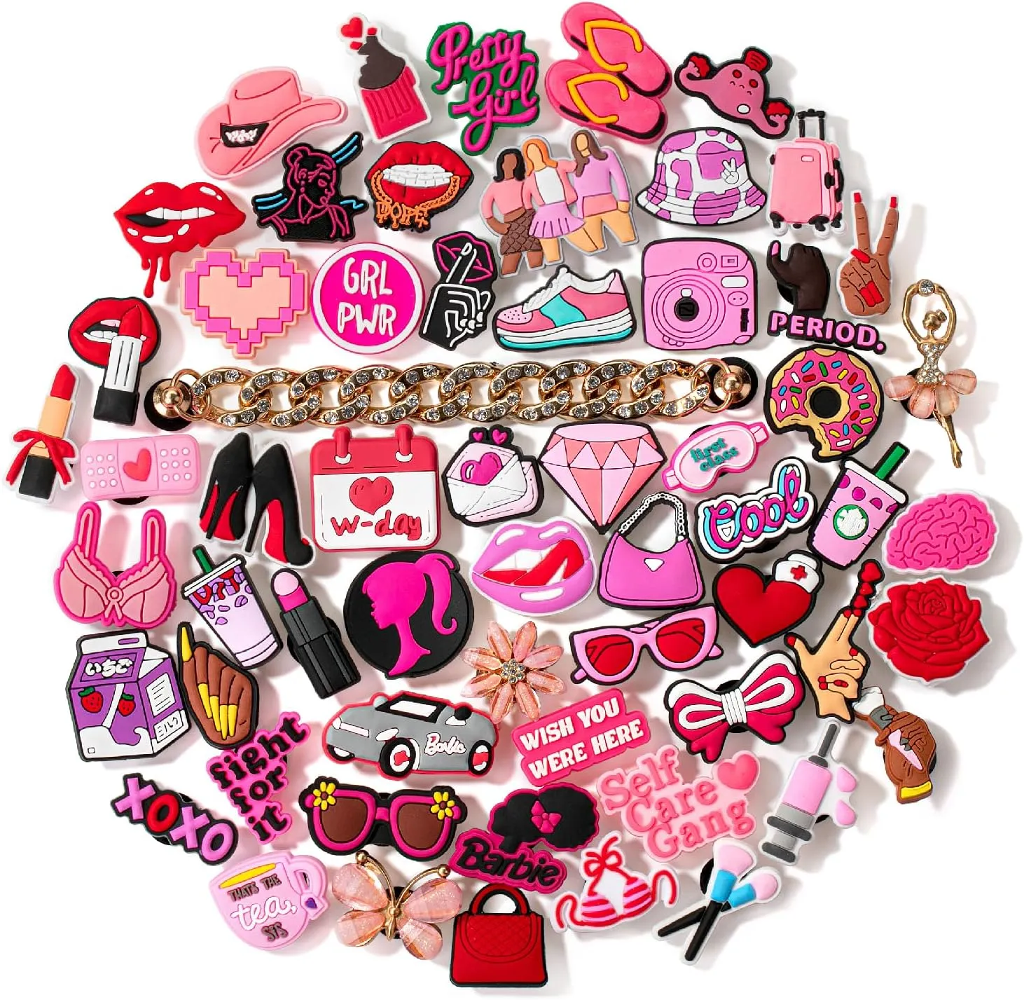 Mr. Pen- Different Charms, 30, 50, 60 Pcs, PVC Random Decoration Charms for Decoration