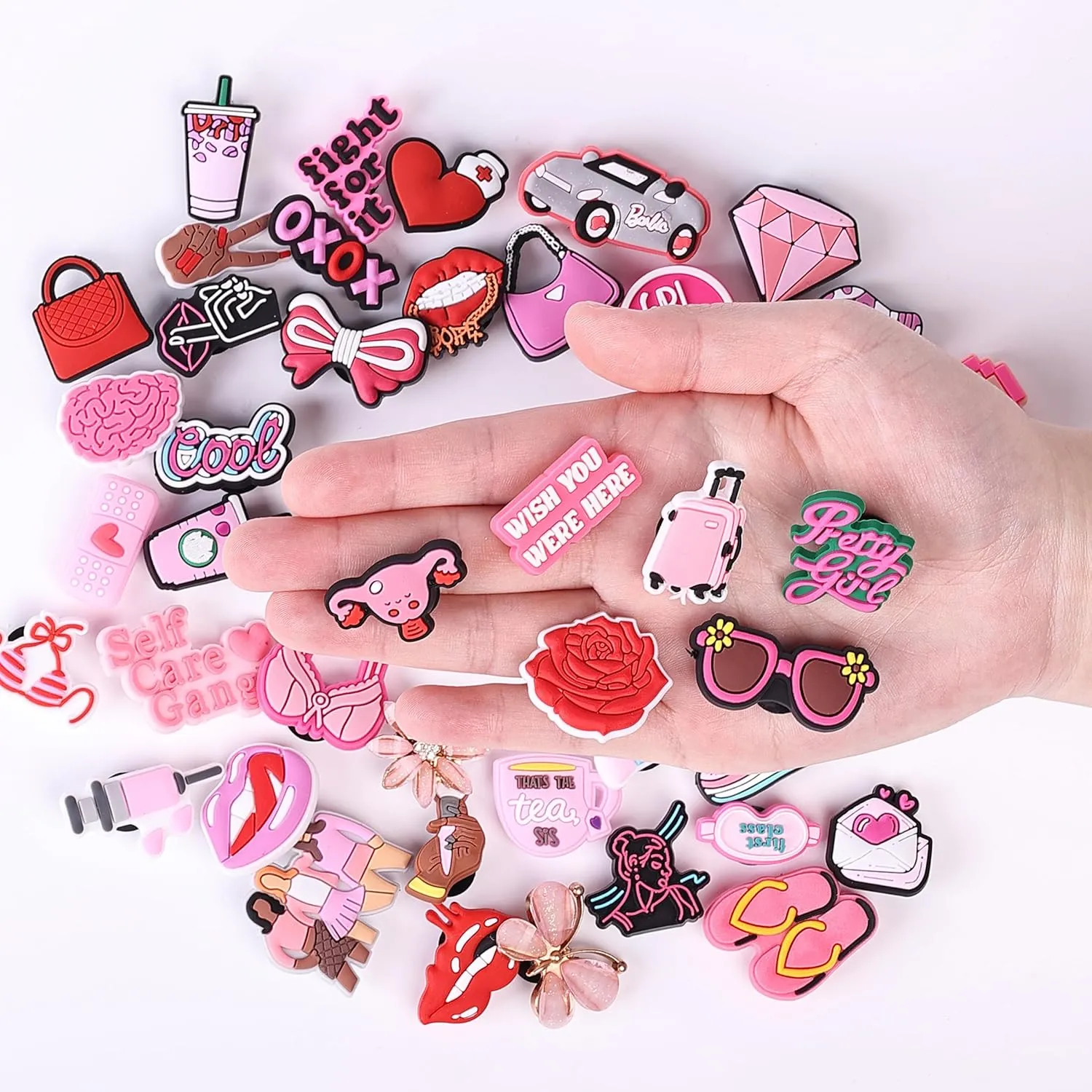 Mr. Pen- Different Charms, 30, 50, 60 Pcs, PVC Random Decoration Charms for Decoration