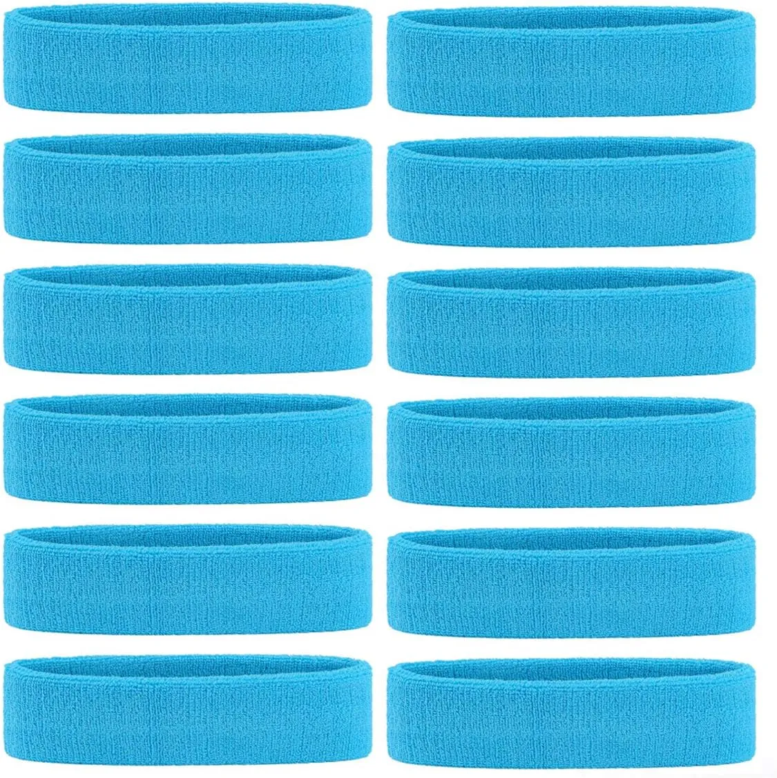 ONUPGO Sweatband Headbands for Men & Women -3PCS/12PCS Sports Headbands Moisture Wicking Athletic Cotton Terry Cloth Head Band