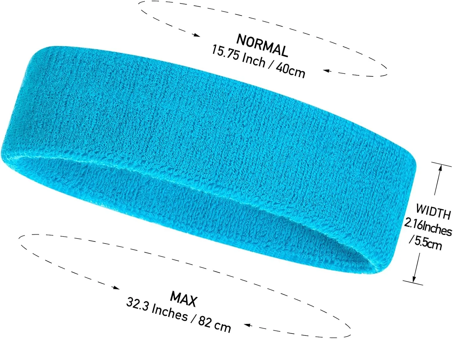ONUPGO Sweatband Headbands for Men & Women -3PCS/12PCS Sports Headbands Moisture Wicking Athletic Cotton Terry Cloth Head Band