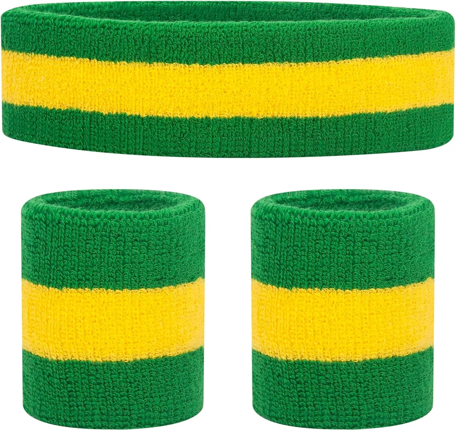 ONUPGO Sweatband Set Sports Headband Wristband Set Sweatbands Terry Cloth Wristband Wrist Sweatband Headbands Moisture Wicking Sweat Absorbing Head Band