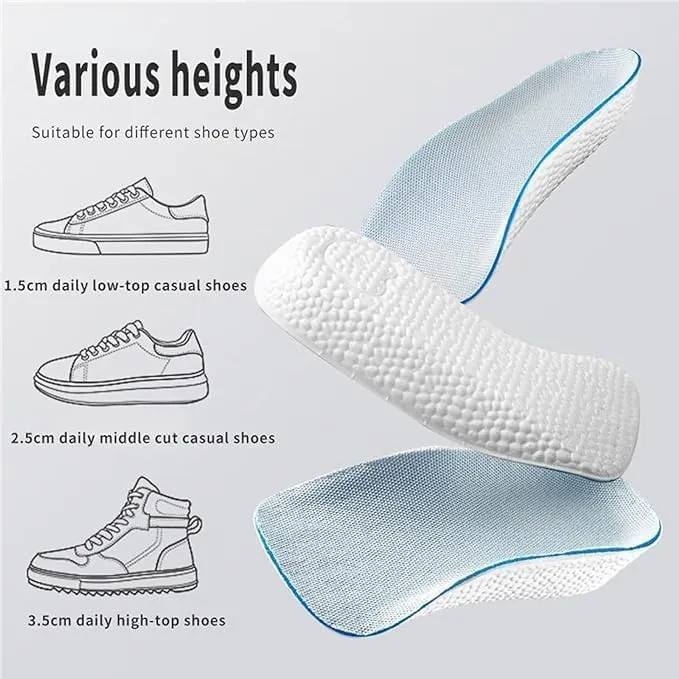 Orthopedic High Pads 1.0, Insoles Height Increase, 20204 New Arch Support Insoles, Height Increase Insoles for Men and Women, Arch Support Insoles for Flat Feet (Black, 0.98in/2.5cm)