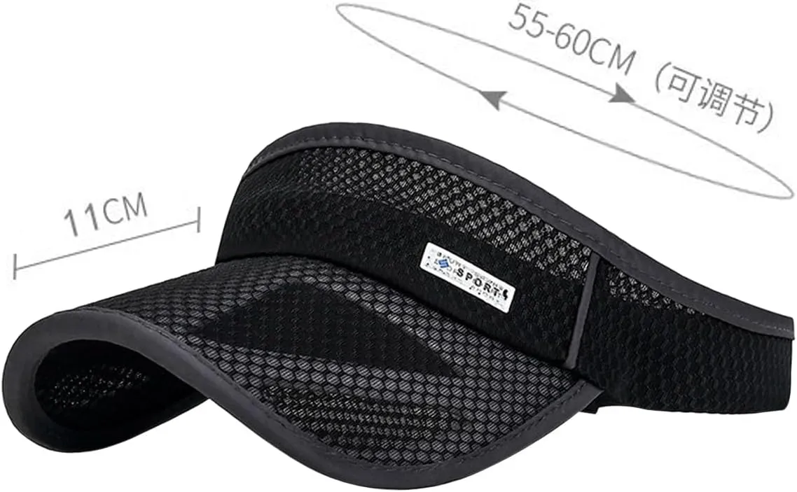 Outdoor Sport Cap Wide Brim UV Protection Breathable Adjustable Baseball Cap for Beach Golf Running Tennis