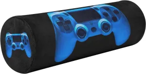 Oyihfvs Video Game Joystick Gamepad in Blue Neon Lights Isolated on Black Round Memory Foam Pillow, Travel Pillow with Removable Washable Cover for Head Neck Legs Support 5.5 x 5.5 x 17 inch