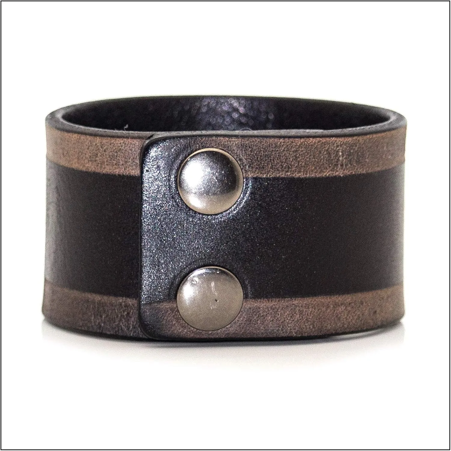 Punk Alloy Buckle Wide Wristband Leather Cuff Bracelet