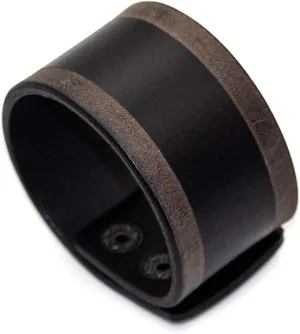 Punk Alloy Buckle Wide Wristband Leather Cuff Bracelet