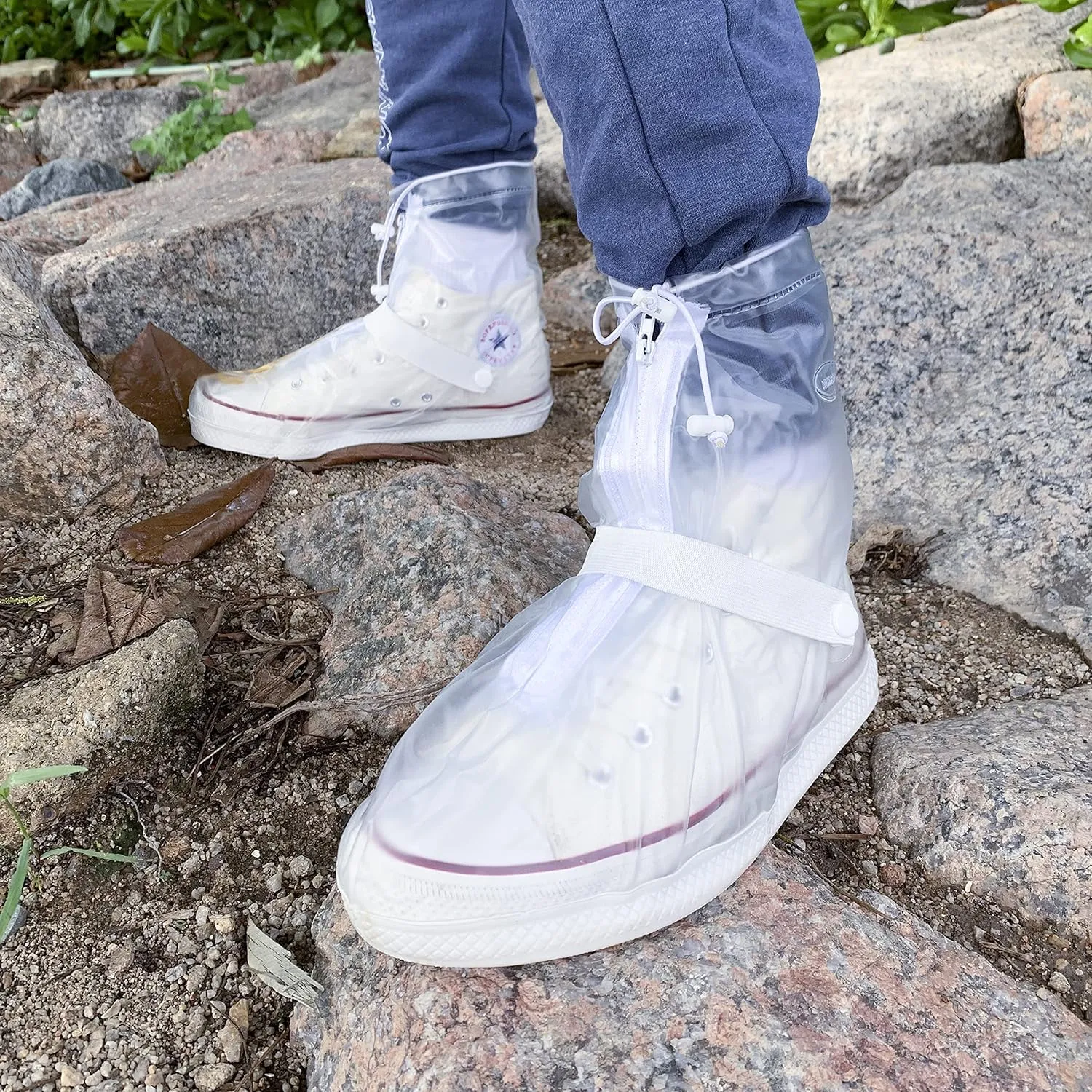 Rain Boot Waterproof Shoes Cover Women Men Kids Reusable Rubber Sole