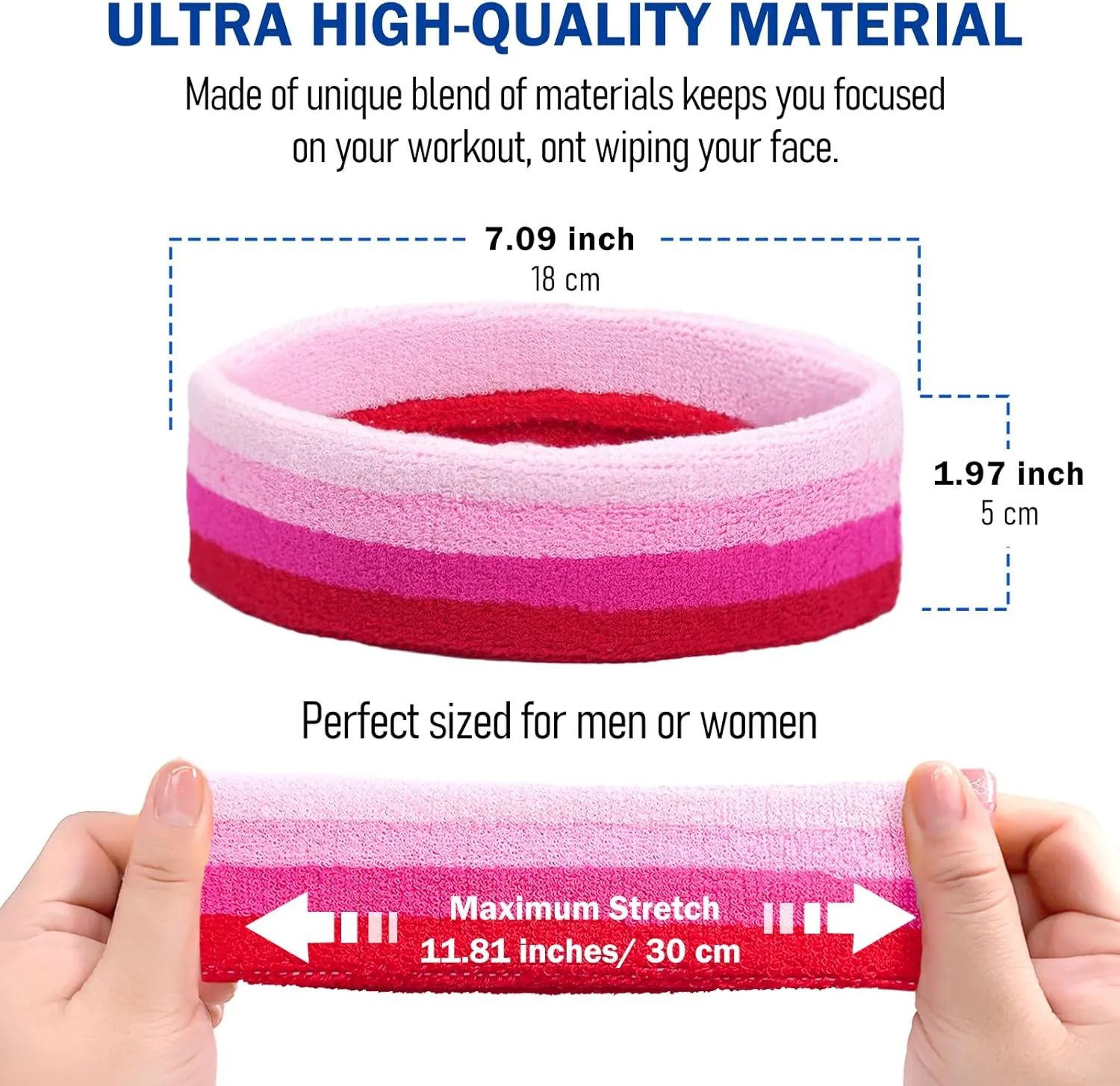 Ronglry 3pcs Sweatbands Set Sports Wristband and Headband Colorful Sweatbands for Women Men Striped Sweat Band LGBTQ Pride Rainbow Headband Wristband Set Includes 1 Sports Headband and 2 Wristband