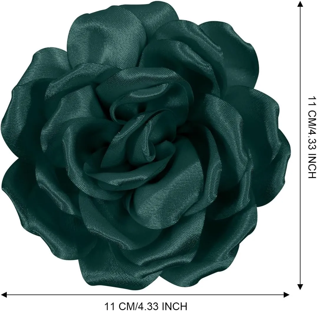 Rose Flower Brooch and Pin | Elegant Hair Clip and Accessory for Women's Dress
