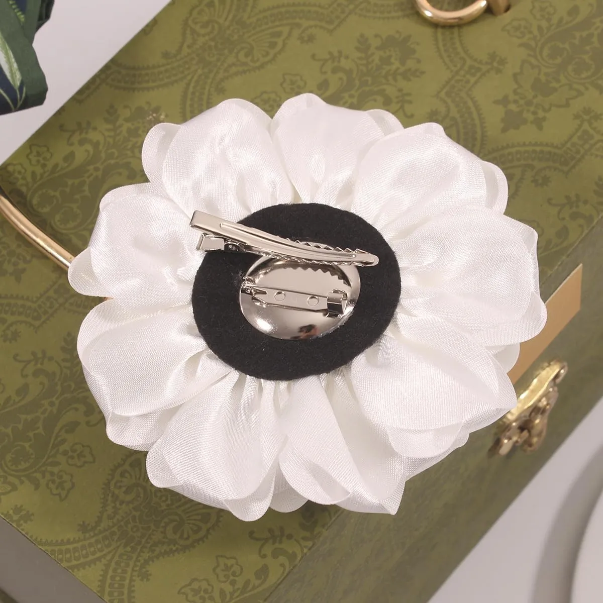 Rose Flower Brooch and Pin | Elegant Hair Clip and Accessory for Women's Dress