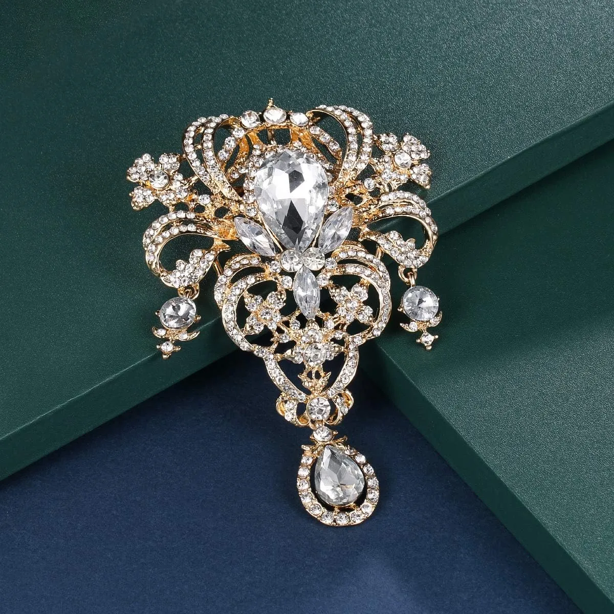 Silver/Gold/Rose Gold Plated Assorted Crystal Rhinestones Brooch Pins Set for DIY Wedding Bouquets Kit