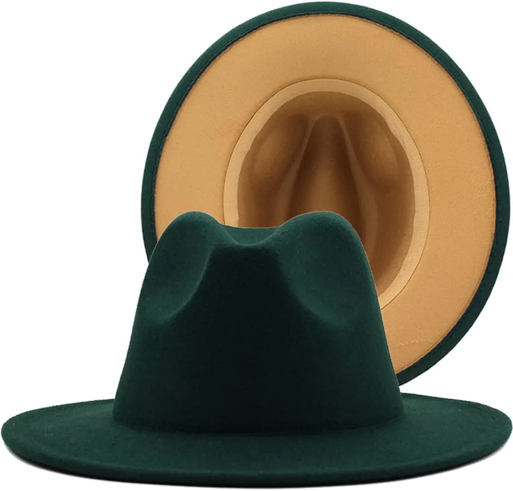 Simple Blue Patchwork Fedora Hat Jazz Hat Trilby Hat Party Formal Panama Cap Dress Hats