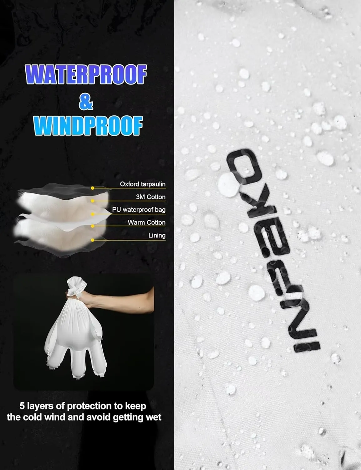 Ski Gloves Men & Women Waterproof 3M Thinsulate Winter Touchscreen Snow Gloves for Snowboard
