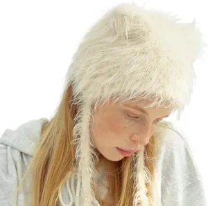 Slouchy Fuzzy Beanies for Women Cute Fluffy Cat Ear Hat Winter Warm Crochet Y2k Harajuku Aesthetic Accessories