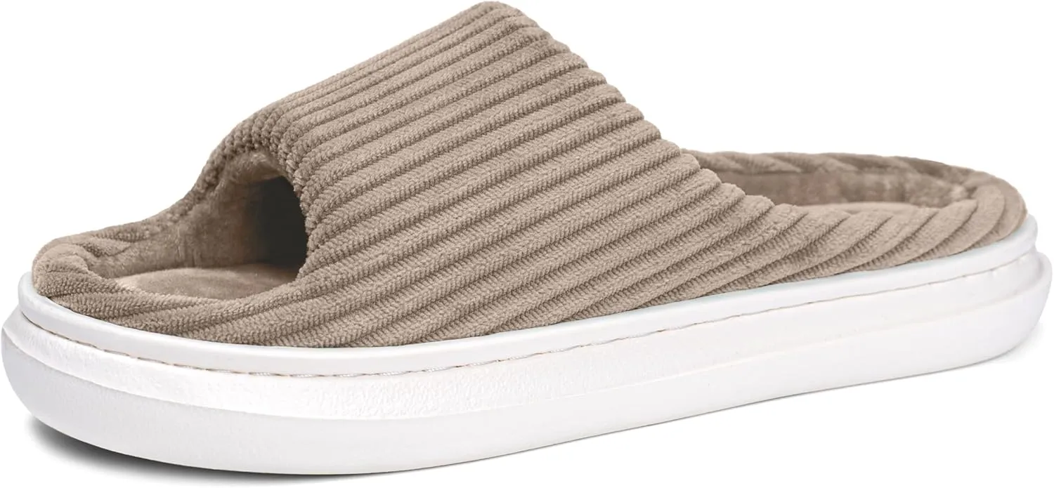 SOULROSE Summer House Memory Foam Slippers Comfy Spa Bedroom Slides Women Cloud Lightweight Waffle Cozy Open Toe Indoor Outdoor Platform Shoes