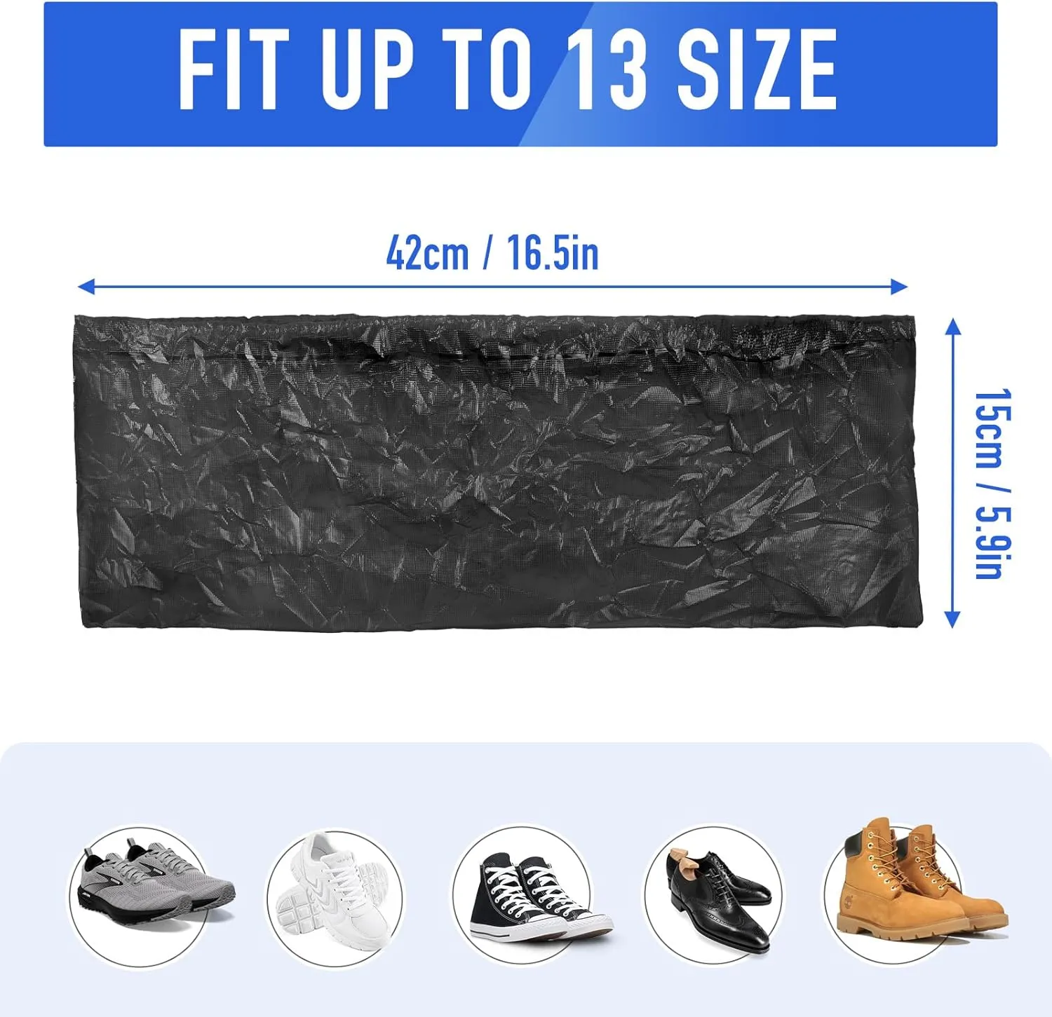 squish Shoe Covers Disposable Non-Slip, 100 Pack 6g Thick Booties Cover, Waterproof Slip Resistant Disposable Shoe Covers Durable Protector Covers for Indoors and Outdoors Fit Up to 13 Size (Black)