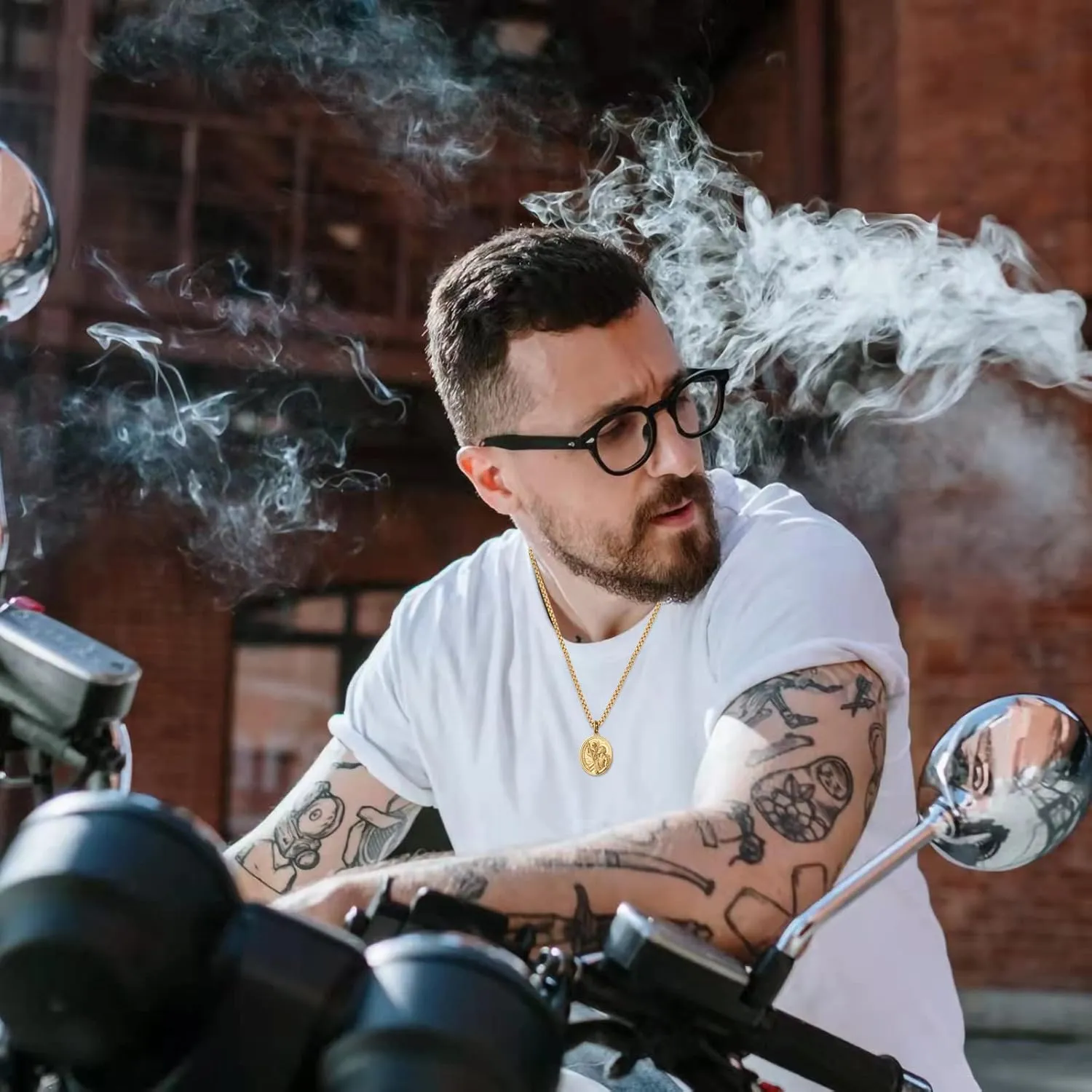 St Saint Christopher Michael Medal Pendant Necklace Jewelry for Men Women 60cm