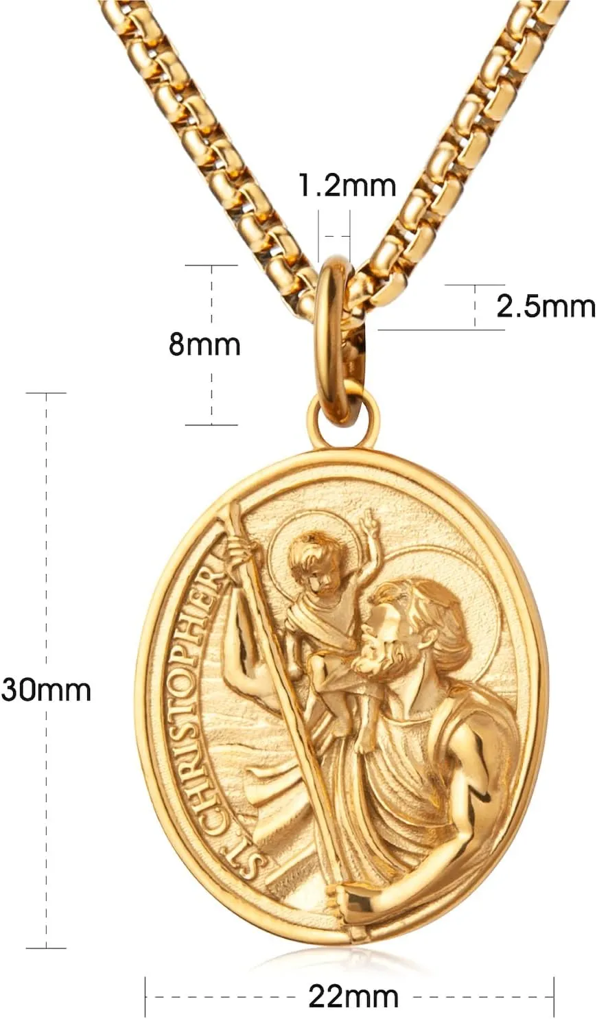 St Saint Christopher Michael Medal Pendant Necklace Jewelry for Men Women 60cm