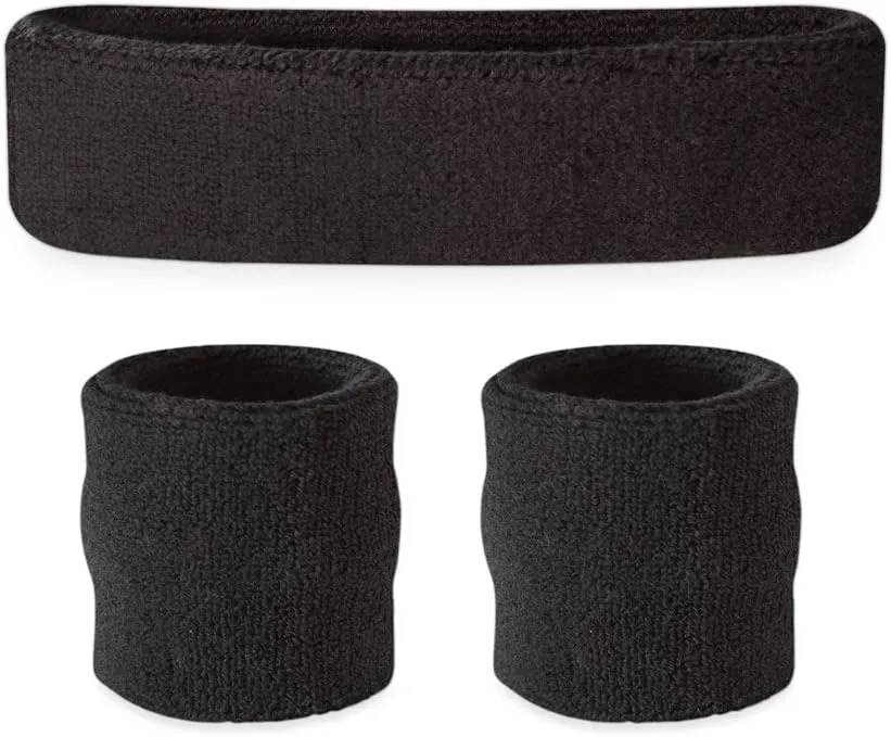 Suddora Sweatbands for Kids, Moisture Wicking 2 Wristbands and 1 Headband Set, Soft and Skin-Friendly Fabric, Moisture-Wicking Athletic Sweat Bands for Basketball, Baseball, Soccer