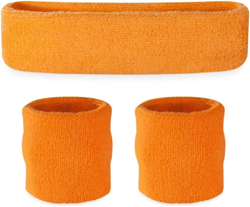 Suddora Sweatbands for Kids, Moisture Wicking 2 Wristbands and 1 Headband Set, Soft and Skin-Friendly Fabric, Moisture-Wicking Athletic Sweat Bands for Basketball, Baseball, Soccer