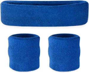 Suddora Sweatbands for Kids, Moisture Wicking 2 Wristbands and 1 Headband Set, Soft and Skin-Friendly Fabric, Moisture-Wicking Athletic Sweat Bands for Basketball, Baseball, Soccer