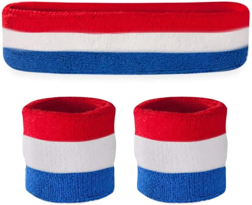 Suddora Sweatbands for Kids, Moisture Wicking 2 Wristbands and 1 Headband Set, Soft and Skin-Friendly Fabric, Moisture-Wicking Athletic Sweat Bands for Basketball, Baseball, Soccer