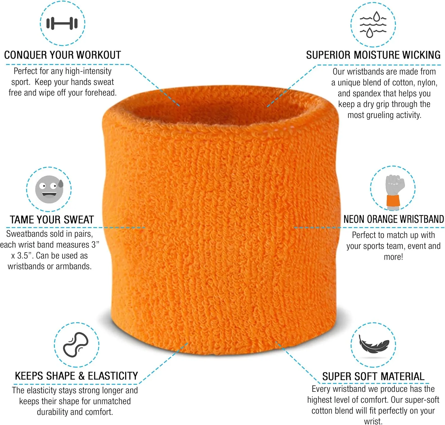 Suddora Sweatbands for Kids, Moisture Wicking 2 Wristbands and 1 Headband Set, Soft and Skin-Friendly Fabric, Moisture-Wicking Athletic Sweat Bands for Basketball, Baseball, Soccer