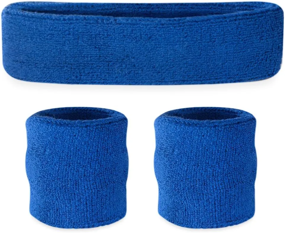 Suddora Sweatbands for Kids, Moisture Wicking 2 Wristbands and 1 Headband Set, Soft and Skin-Friendly Fabric, Moisture-Wicking Athletic Sweat Bands for Basketball, Baseball, Soccer
