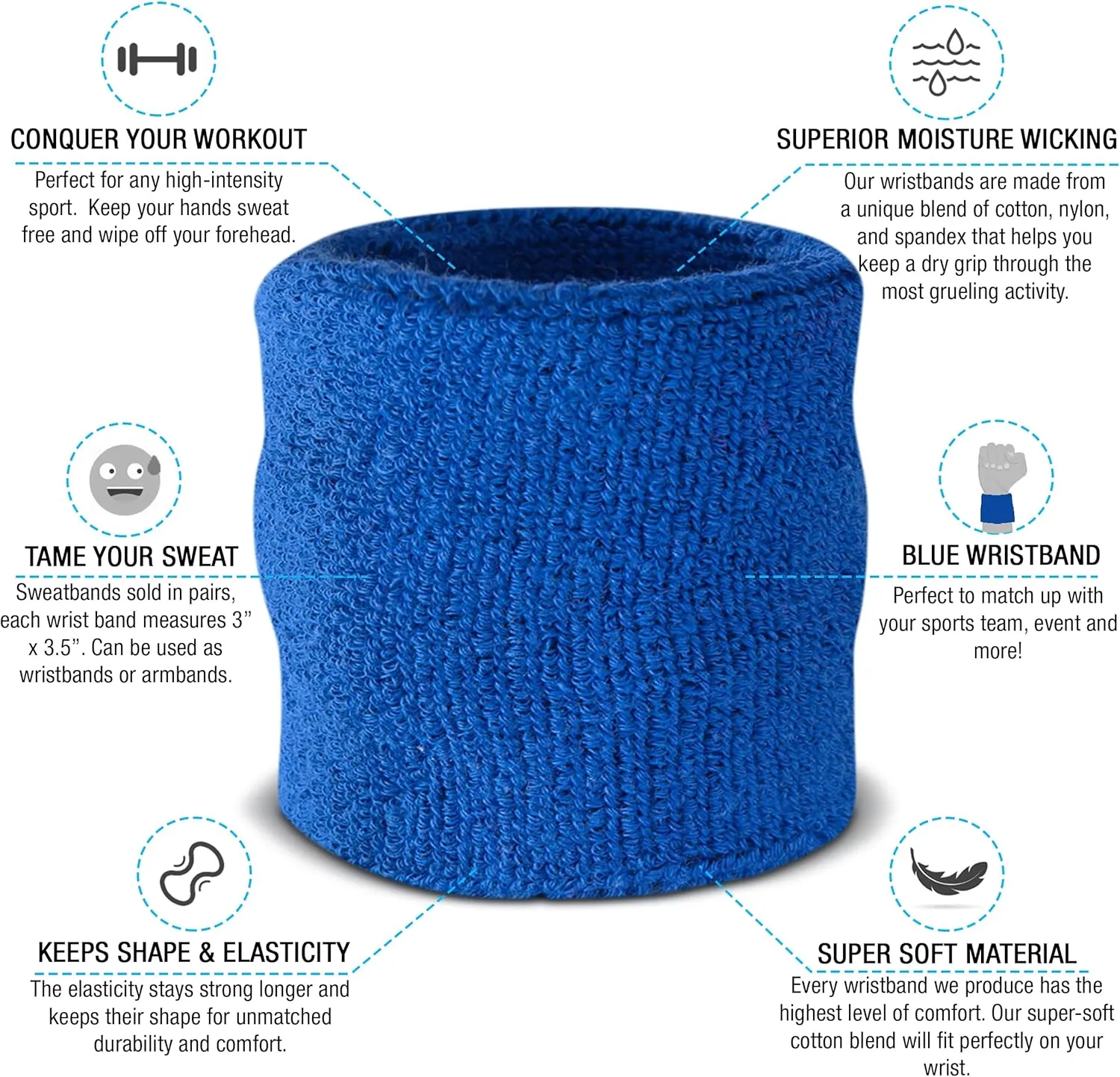Suddora Sweatbands for Kids, Moisture Wicking 2 Wristbands and 1 Headband Set, Soft and Skin-Friendly Fabric, Moisture-Wicking Athletic Sweat Bands for Basketball, Baseball, Soccer