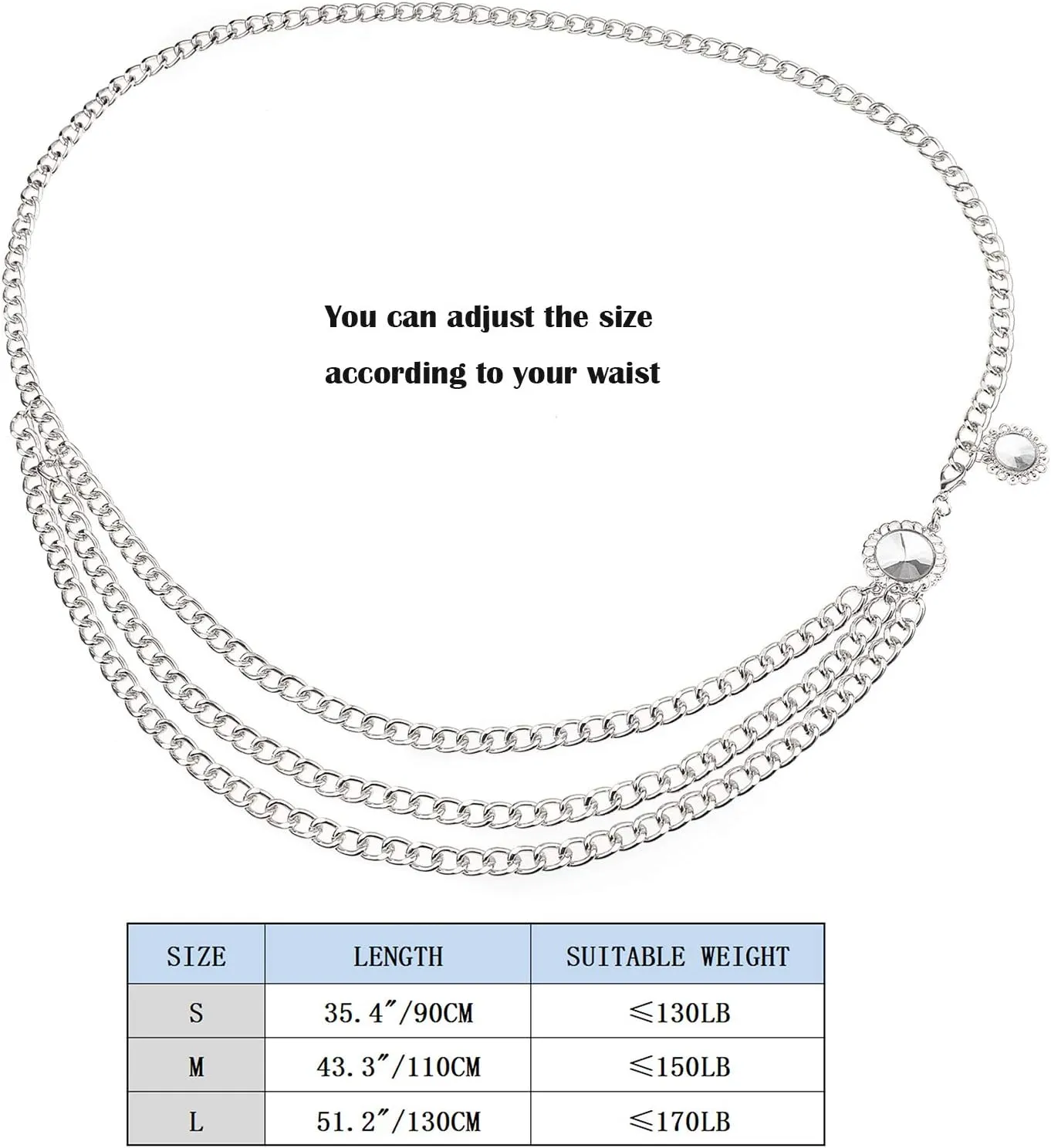 Suyi Chain Belts for Women Waist Chain Belt Multilayer Body Belly Chain