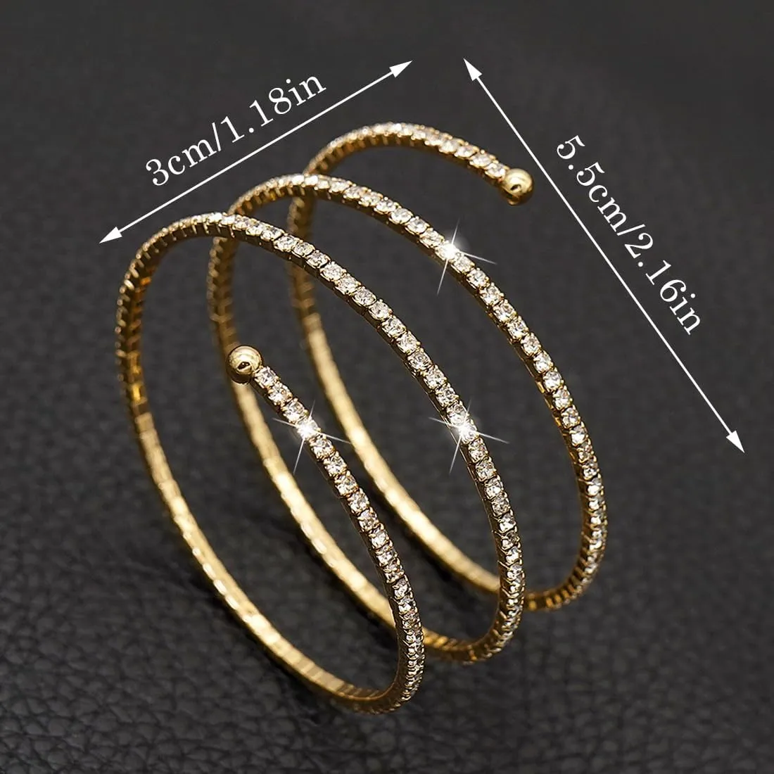 Suyi Rhinestone Arm Cuff for Women Crystal Cuff Bracelet for Bride Wedding