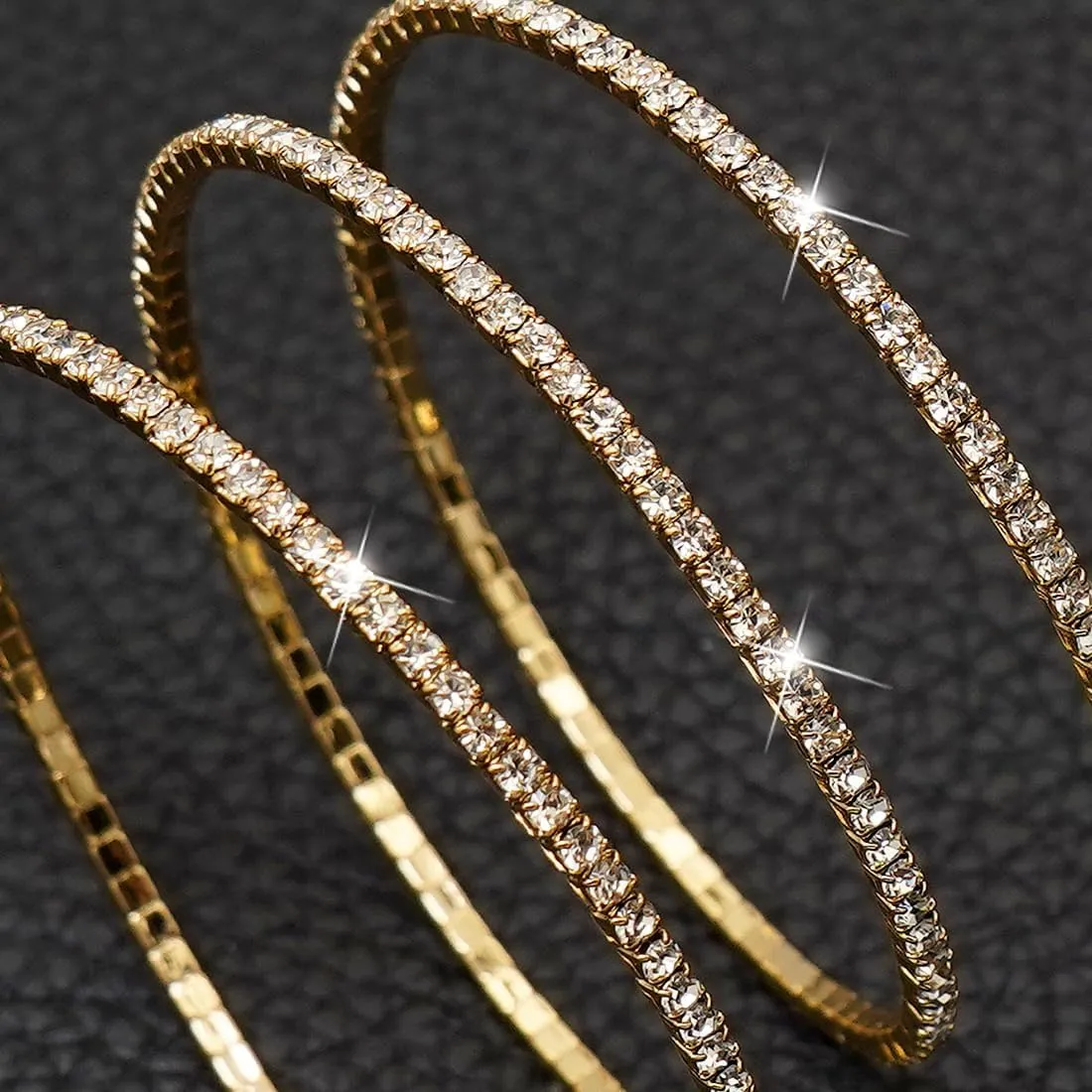 Suyi Rhinestone Arm Cuff for Women Crystal Cuff Bracelet for Bride Wedding