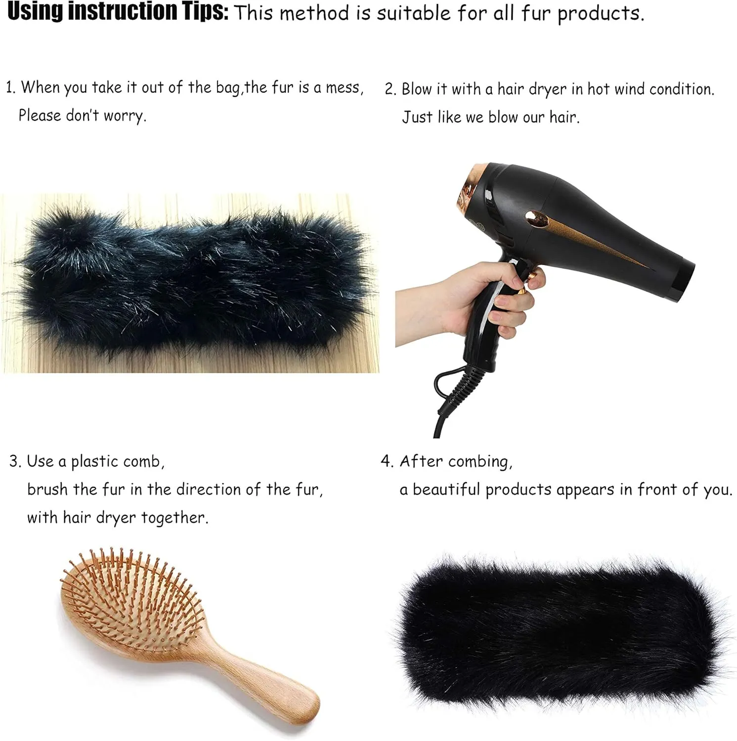 sy soul young Faux Fur Headband with Elastic for Women's Winter Earwarmer Earmuff
