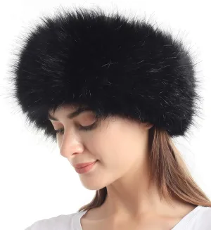 sy soul young Faux Fur Headband with Elastic for Women's Winter Earwarmer Earmuff