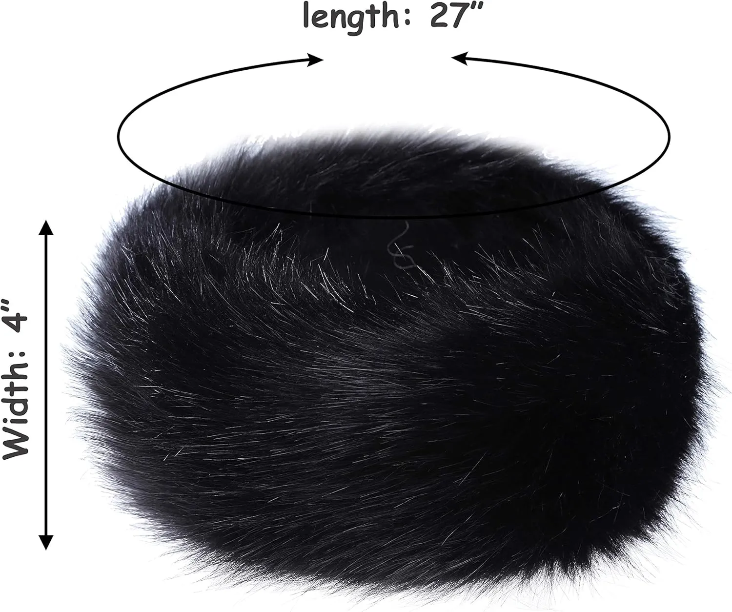 sy soul young Faux Fur Headband with Elastic for Women's Winter Earwarmer Earmuff
