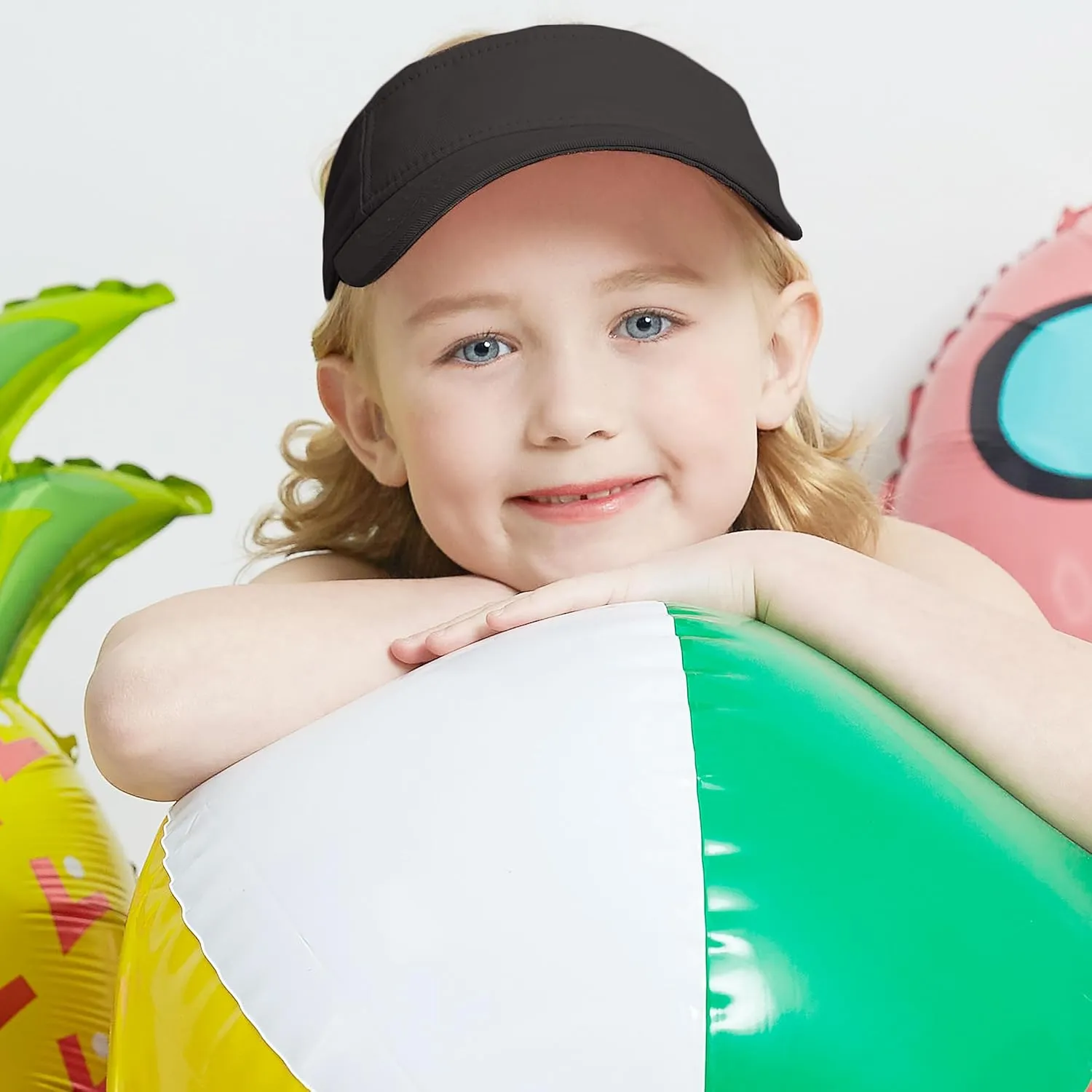 The Hat Depot Kids 100% Cotton Sport Quick-Adjust Strap Closure Sun Protect Golf Visor Cap Hat
