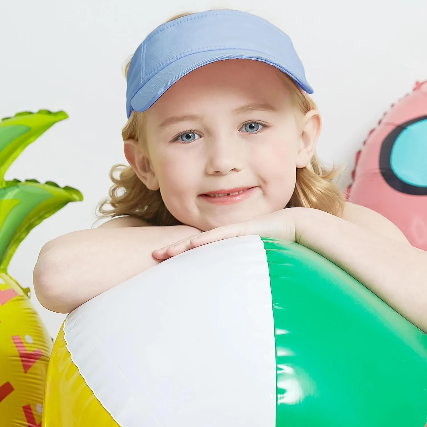 The Hat Depot Kids 100% Cotton Sport Quick-Adjust Strap Closure Sun Protect Golf Visor Cap Hat