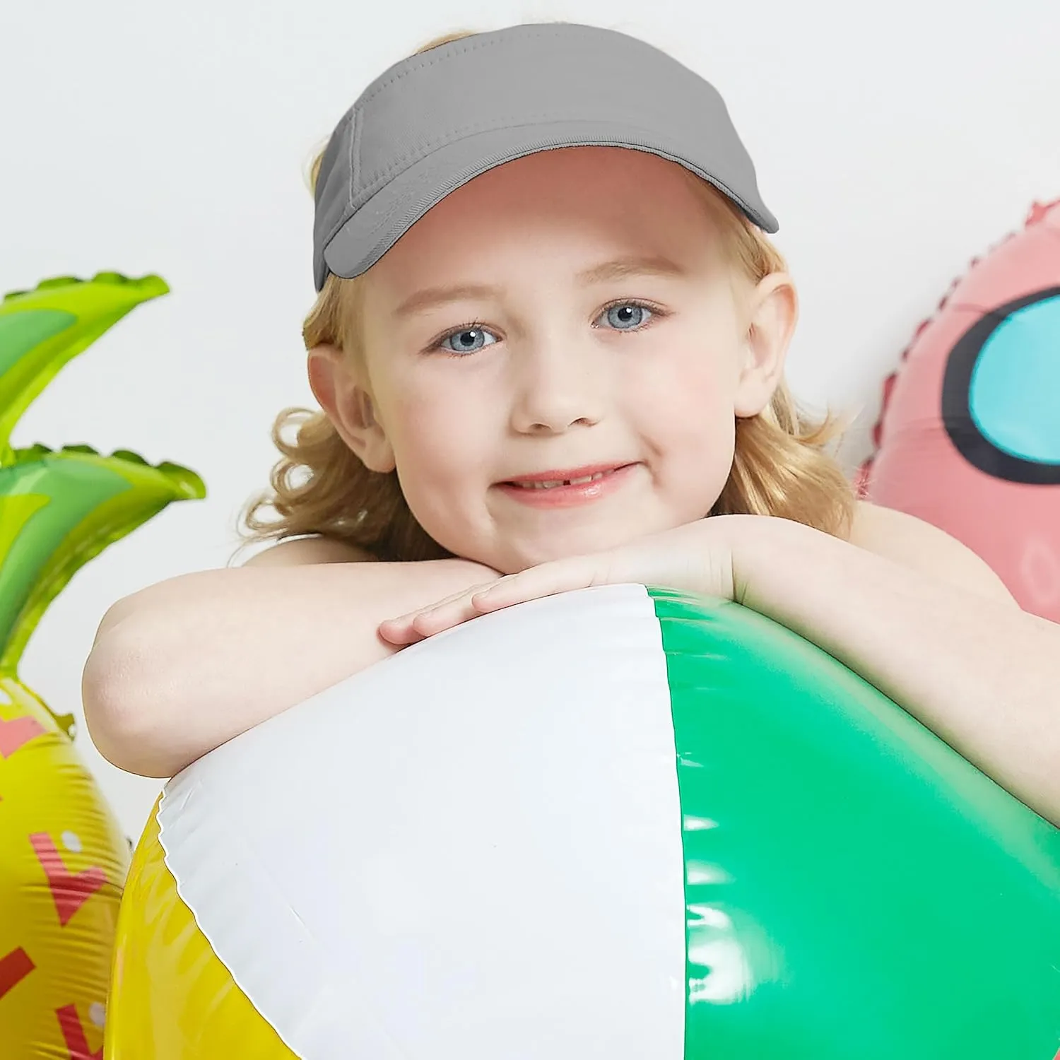 The Hat Depot Kids 100% Cotton Sport Quick-Adjust Strap Closure Sun Protect Golf Visor Cap Hat