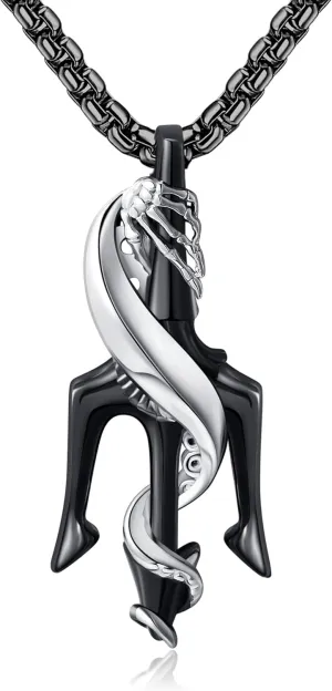 Trident Necklace 925 Sterling Silver Gothic Trident Octopus Pendant Necklace Ancient Greece Amulet Jewelry for Men Father Husband Trident Spear Lover