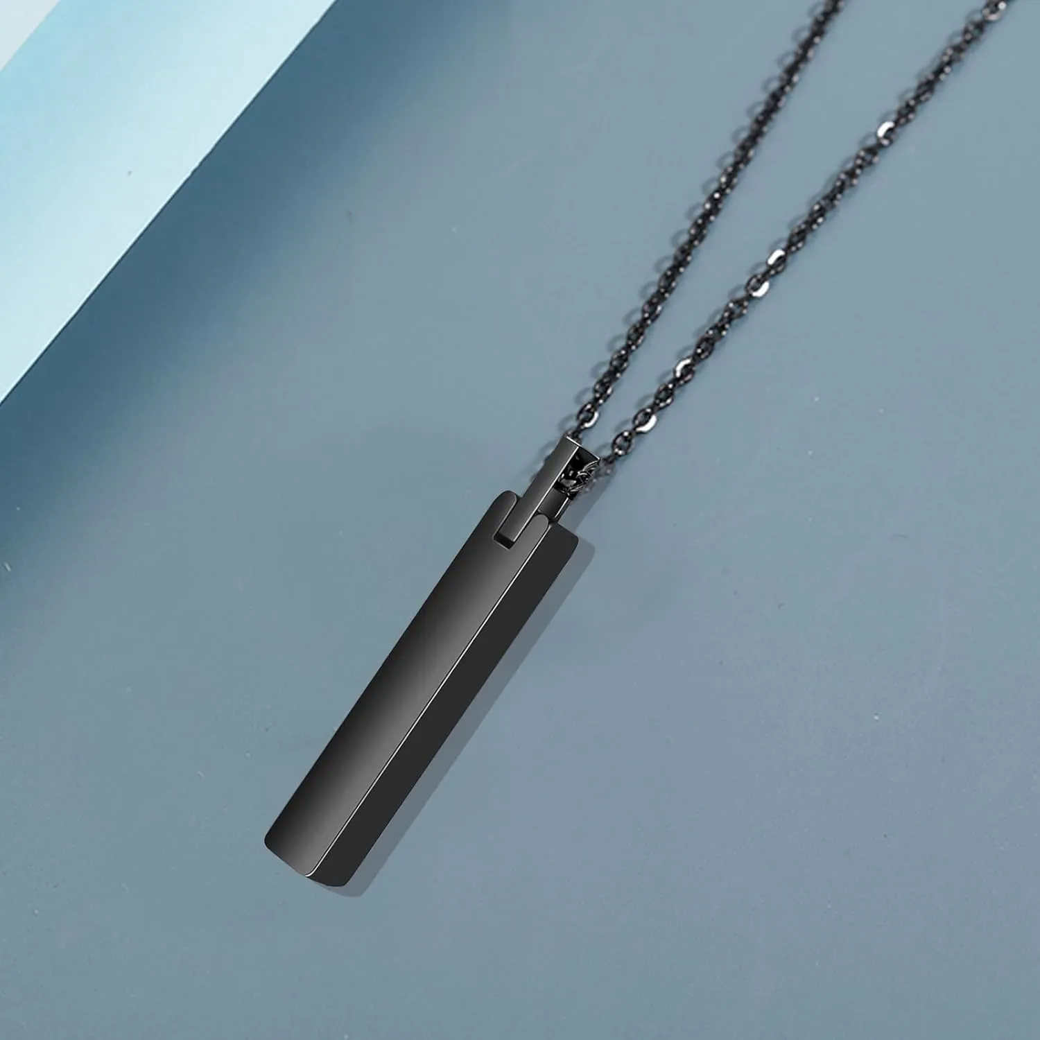 Urn Necklaces for Ashes for Women Men Cremation Jewelry for Ashes of Loved Ones Stainless Steel Bar Ashes Necklace Memorial Ash Pendant