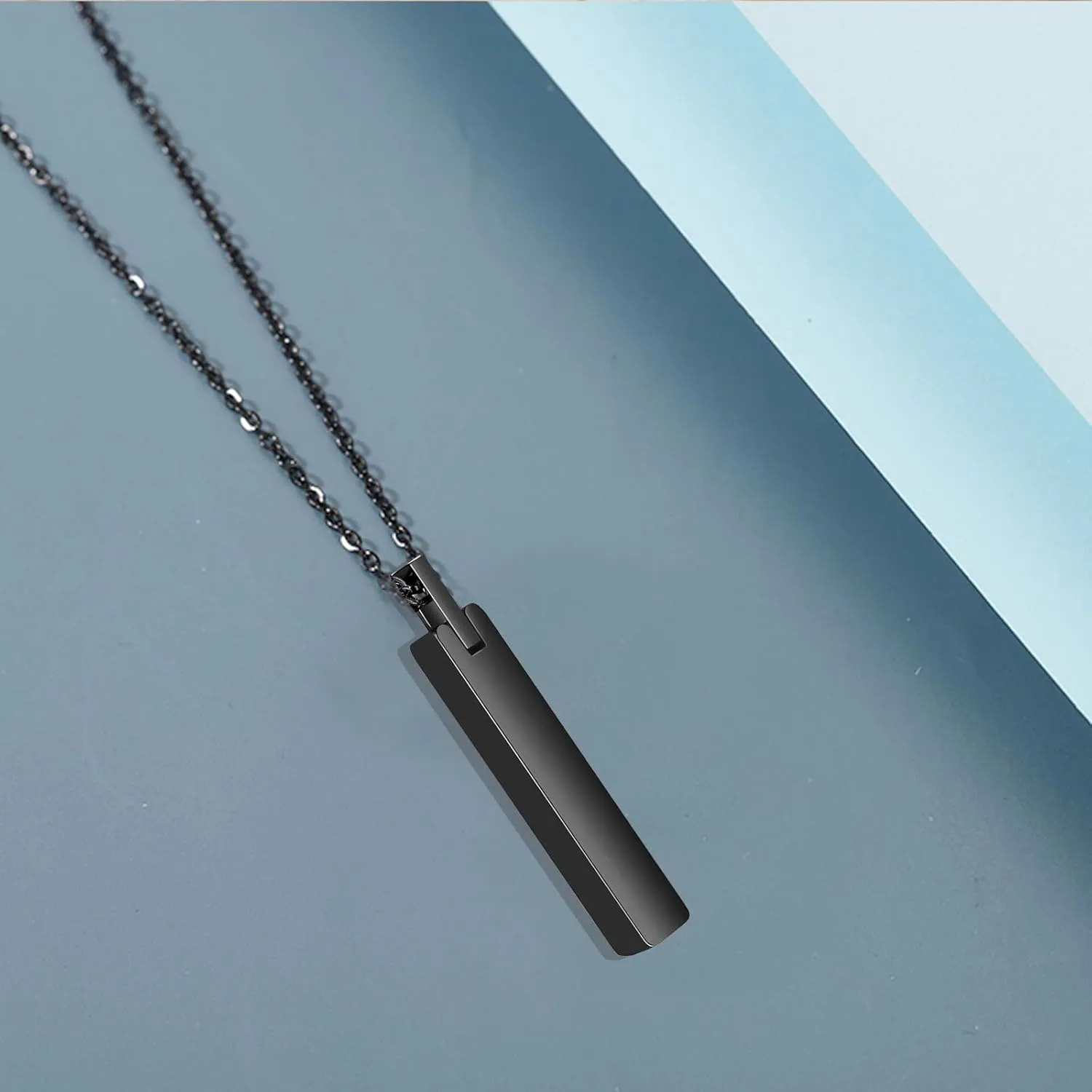 Urn Necklaces for Ashes for Women Men Cremation Jewelry for Ashes of Loved Ones Stainless Steel Bar Ashes Necklace Memorial Ash Pendant