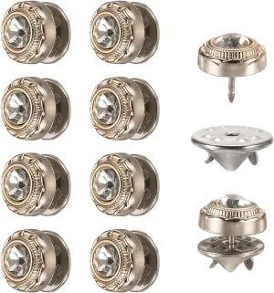 uxcell 10 Sets Crystal Brooch Buttons, 11.5 mm No Sew Crystal Buttons Pins Detachable Brooch Anti-Exposure Fixed Cover Up Bottons Pins for Women Clothes, Coat, Cardigan, DIY Craft (Clear)