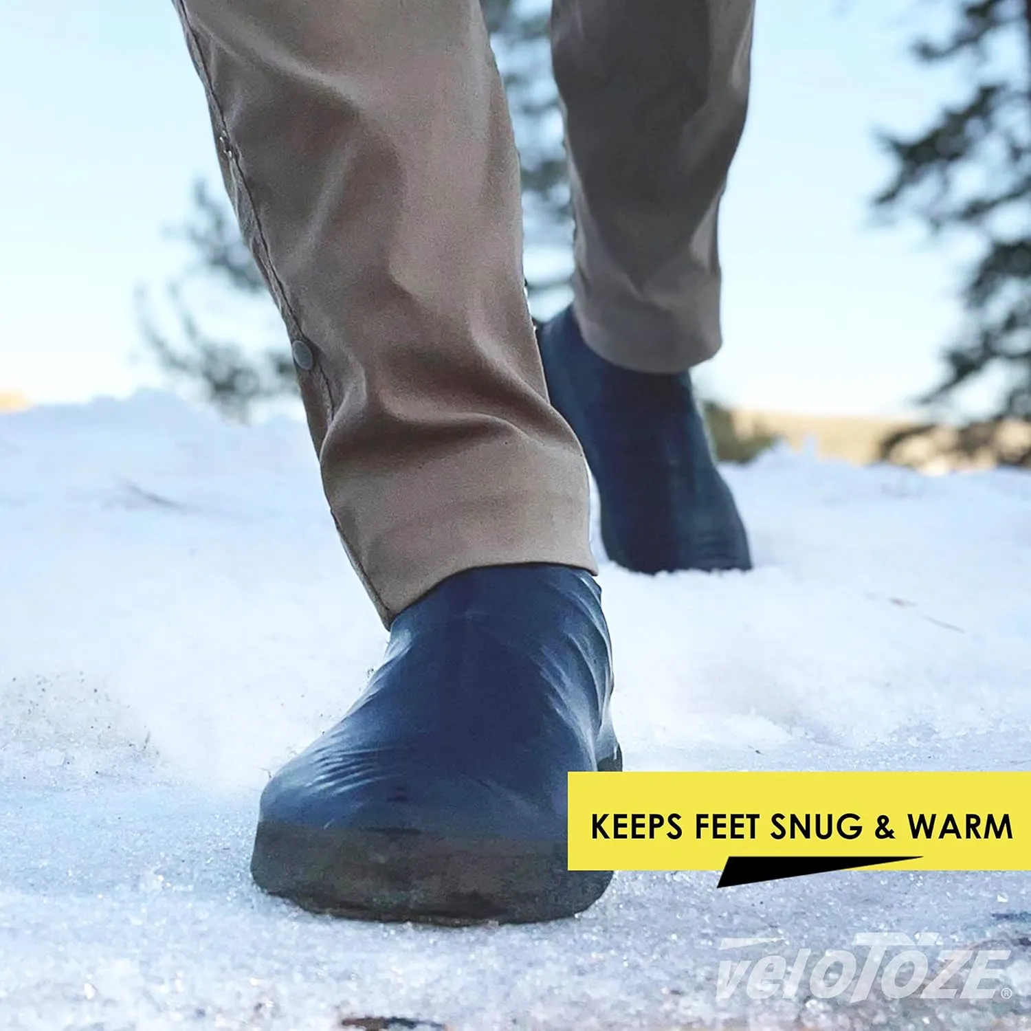 veloToze Roam - Waterproof Shoe Covers, Reusable for Commute in The Rain, Snow, Mud - Slip-on Rubber Galoshes Cover Sneakers or Dress Shoes, Booties for Men and Women