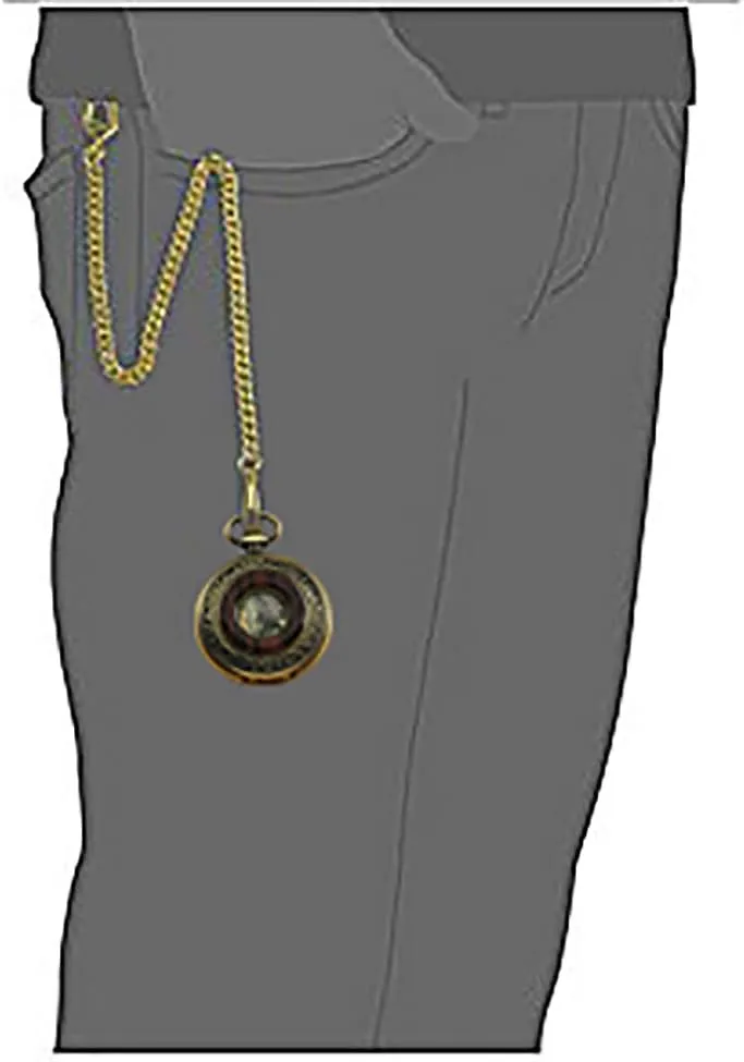 VIGOROSO Men's Hand-Wind Mechanical Pocket Watch Vintage Steampunk Wood Grain Hollow Design with Chain and Box