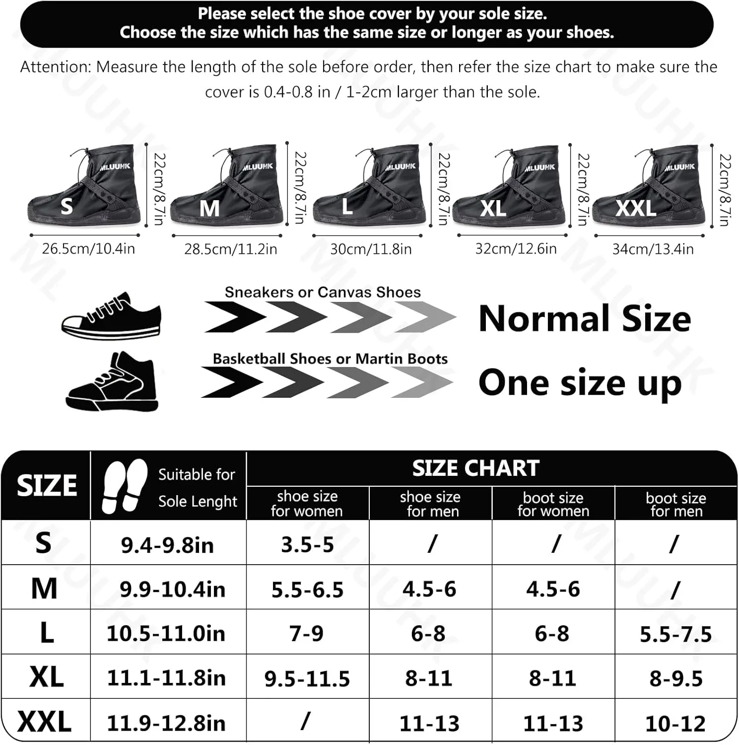 Waterproof Boot Covers, Reusable Rain Shoe Covers Non-Slip Waterproof Shoes Boots for Outdoor Cycling Camping Fishing Travel