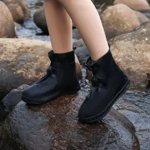 Waterproof Shoes Cover, Portable Non-Slip Rain Snow Boots Shoes Cover, Reusable Women Men TPE Rubber Sole Overshoes Protectors for Outdoor Cycling Travel
