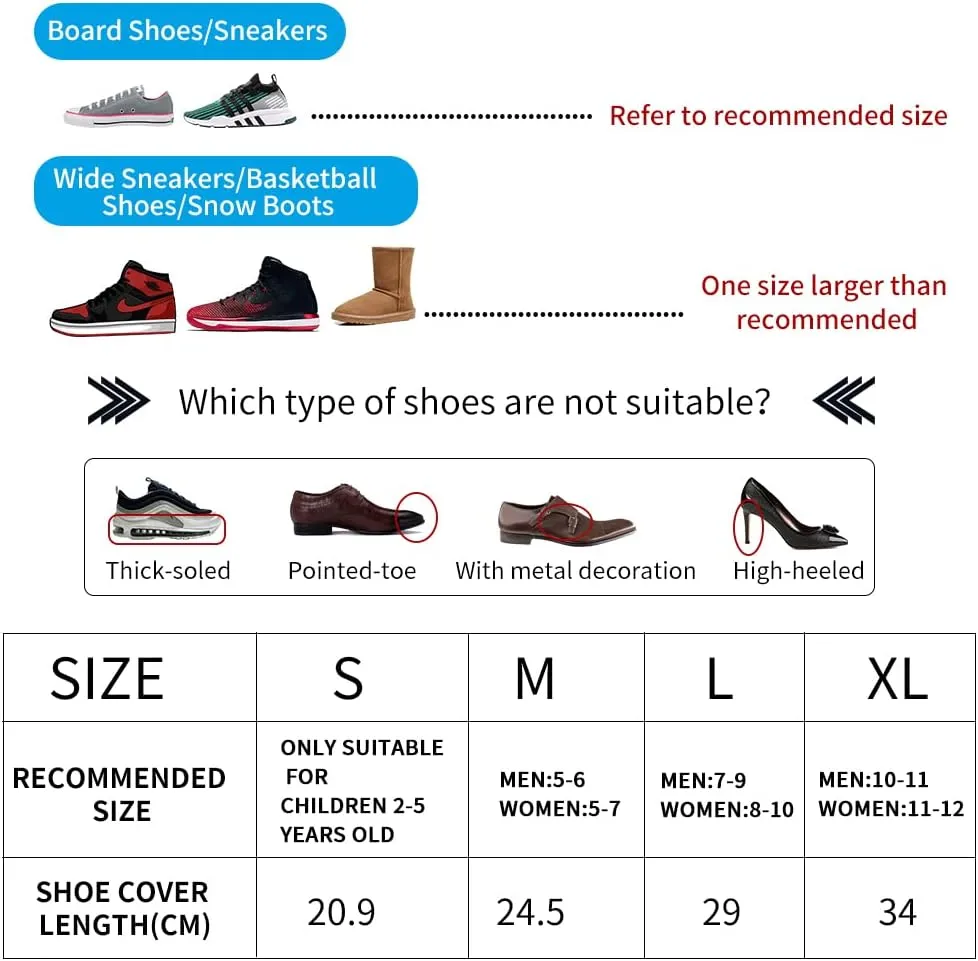 Waterproof Silicone Shoe Covers for Rain,Reusable Non Slip Rubber Rain Shoe Cover Cycling Shoe Protectors Outdoor with Non-slip Sole Apply to Men,Women,Kids(Medium Black)